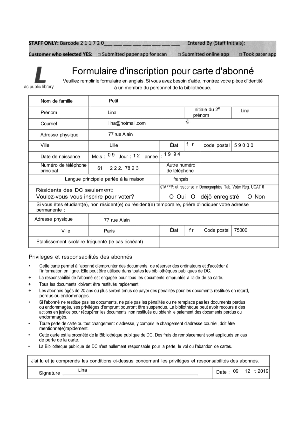 The same form through a conventional OCR converter, with bullets turned into plus signs and a digit missing from the phone number